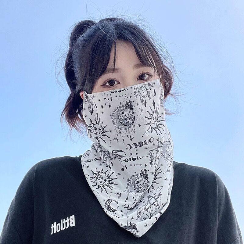 冰丝防晒面罩全脸开车透气夏天防晒脖套男女骑车遮阳面纱