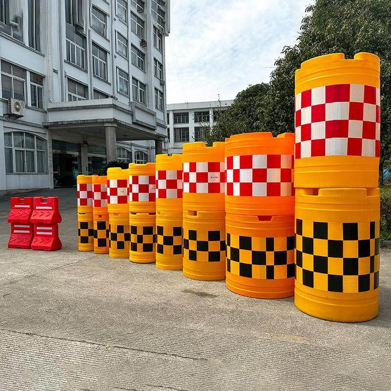 工程施工隔离高速公路道路马路分流滚塑防撞桶塑料水马注水隔离墩