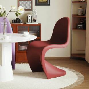 潘东椅家用设计师多巴胺红色餐椅压克力透明可叠放不占地方的椅子