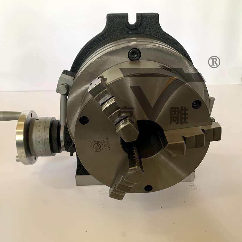 HV-4寸立卧两用分度盘+K11100三爪卡盘铣床工作台分度头横立两用