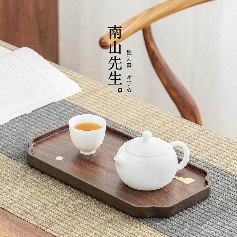 南山先生羊脂玉釉茶壶西施壶陶瓷单壶家用耐热过滤小号泡茶壶茶具