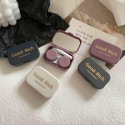 A compact and portable contact lens case, designed with a mi