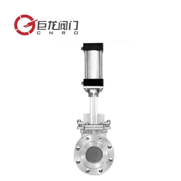 巨龙供应PZ67F气动刀型闸阀手动对夹式刀闸阀