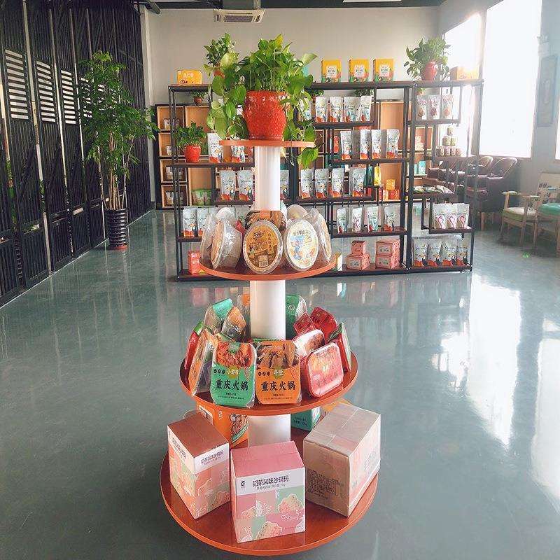 螺丝超市堆头展示架中岛柜多功能展架移动货架展示台架无圆形展台