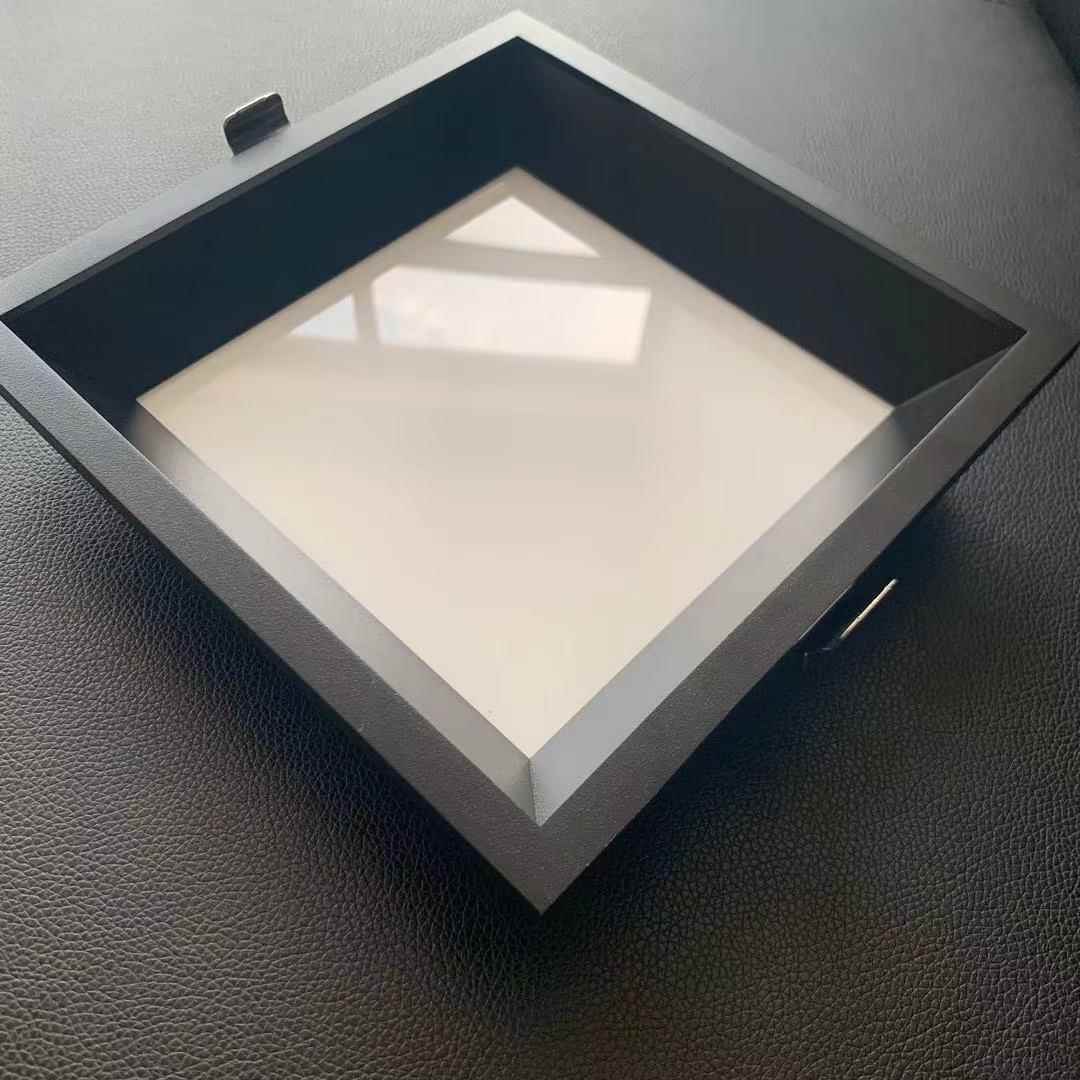 新款直销集成吊顶蜂窝板LED灯200*200黑色白色小方灯高亮平板灯新