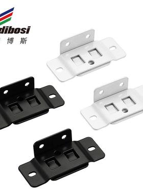 固定卡扣二合一插片 家具层板L形90度白色连接件 黑色支架五金件