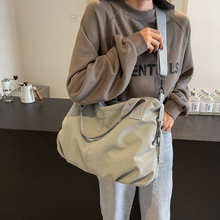 手提布袋女包质感大容量单肩斜挎包韩系慵懒风潮流上班收纳大包