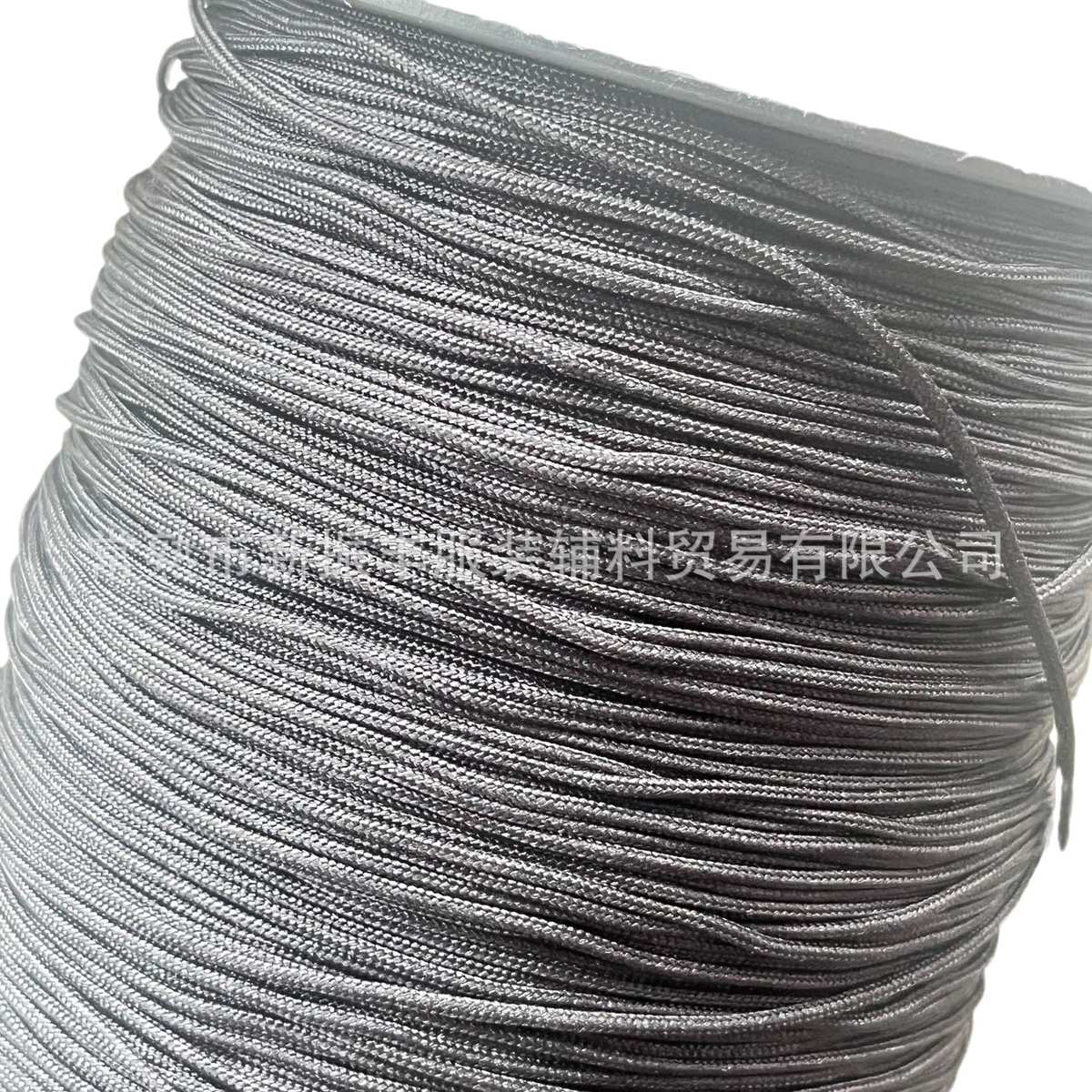 涤纶鱼丝细绳打结绳 黑色服装拉头挂绳 2mm吊牌绳带 优惠现货批发