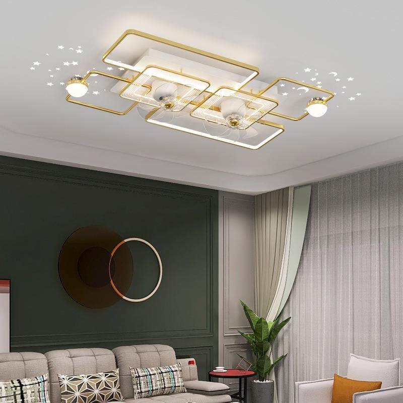 客厅带风扇摇头吸顶灯2022年新款现代简约卧室网红一体吊扇灯