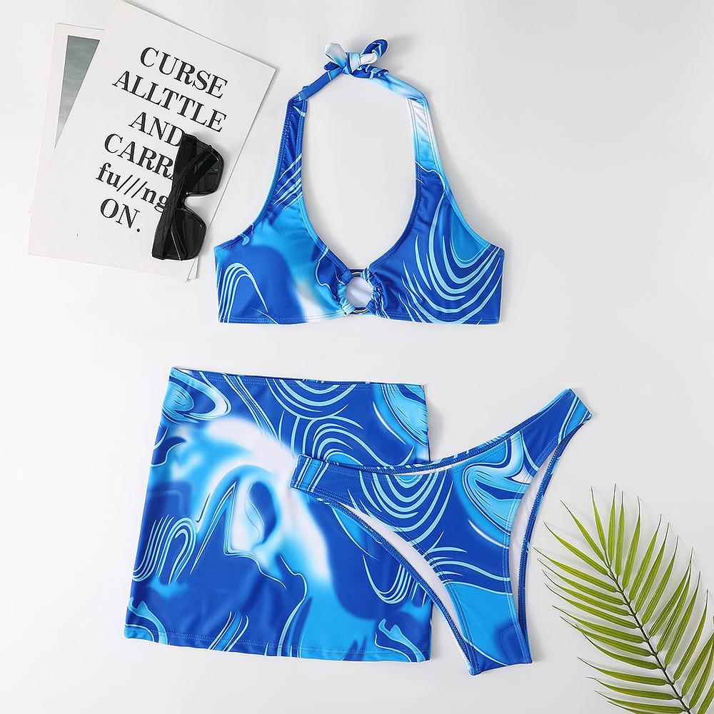 swimsuit piece two skirt short bikini piece three style