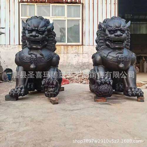 大型铜狮子铸铜故宫门狮中华狮汇丰狮子户外公司别墅门口特大雕塑