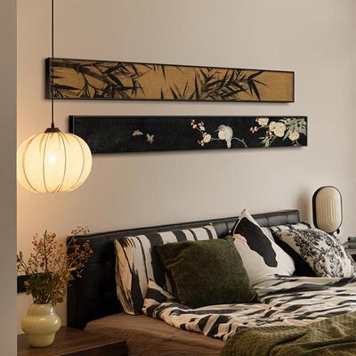 SQ06121法复古中古南洋风极窄长条横版厅装饰画式卧室客画床头主