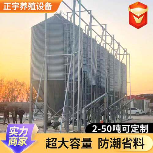 镀锌养殖料塔鸡舍自动上料系统养殖场饲料储存设备大容量镀锌料塔