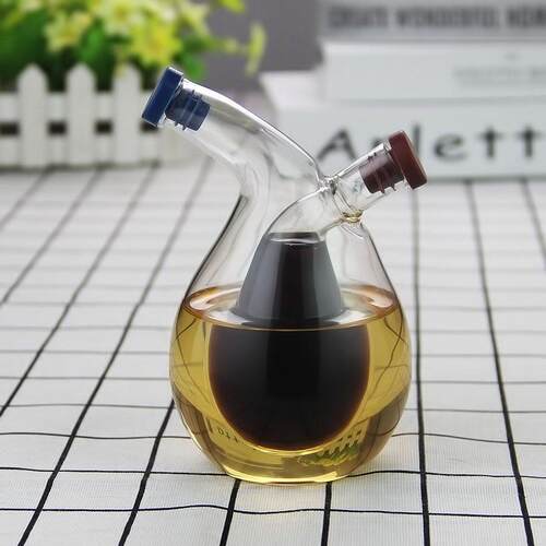 Glass leakage control oil pot soy sauce vinegar pot 280mL