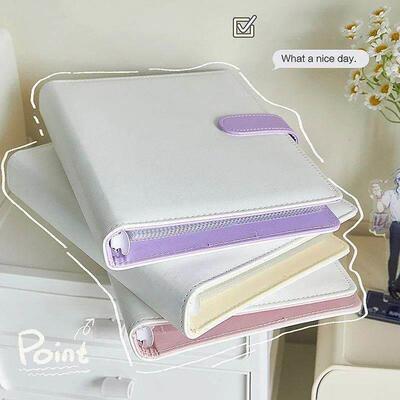 A5 Pu Leather Candy Color Binder Photocards Cute Loose-leaf