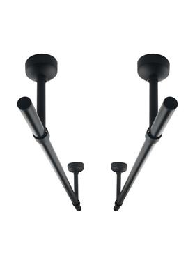 黑色不锈钢晾衣杆阳台顶装晾衣架固定式晒衣架挂衣杆室内防风吊杆