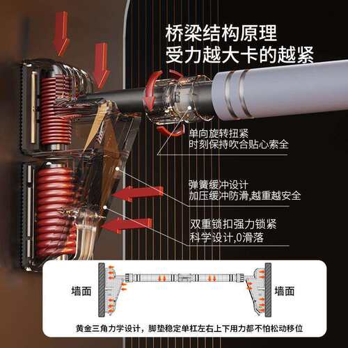 SND单杠家用室内健身器材引体向上器儿童免打孔墙体门上家庭