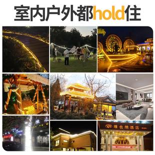 线灯 led灯带220v客厅家用吊顶自粘户外防水超亮柔性软灯条10米装