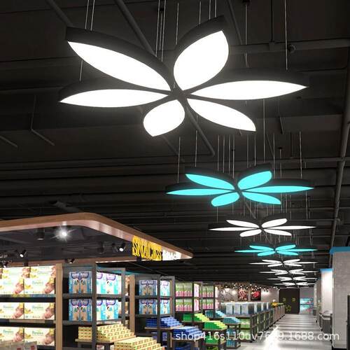 LED叶子造型灯创意商场超市店铺健身房网咖组合工业风吊灯具