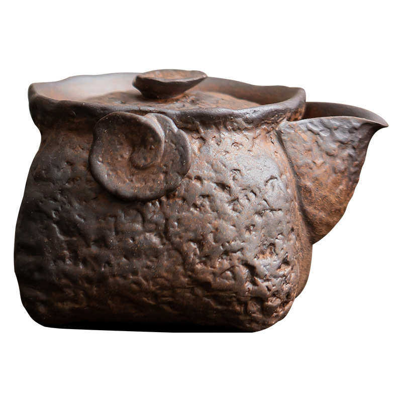 复古老岩泥四方宝瓶壶家用禅意泡茶壶防烫手抓壶功夫茶道陶瓷单壶