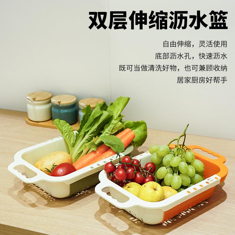 厨房沥水篮可调大小水池创意沥水架洗碗池洗瓜果菜可伸缩淘菜盆篮