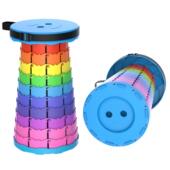 厂家现货户外伸缩凳钓鱼凳子露营坐凳彩虹款 沙滩凳折叠马扎 便携式