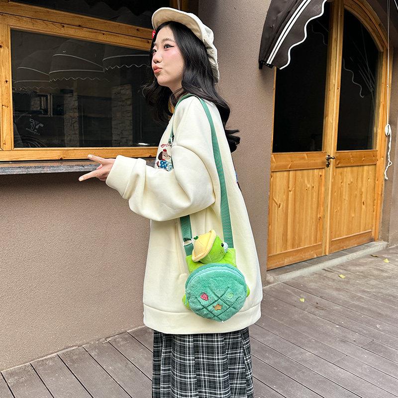 毛绒乌龟公仔儿童包包女孩少女卡通可爱斜揹包女童洋派单肩包秋冬