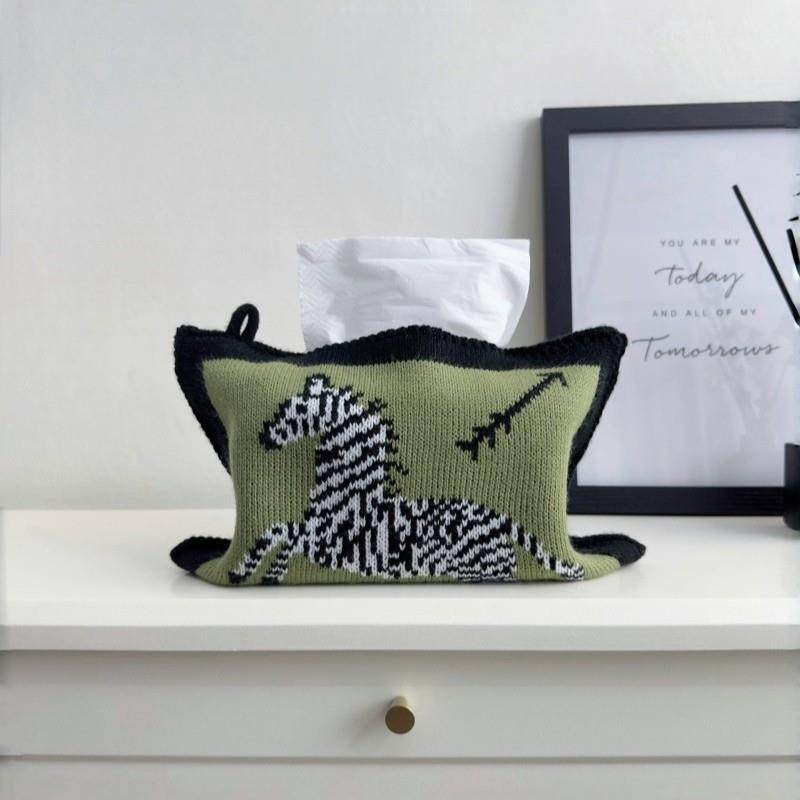 创意中古斑马美式覆古车载针织布艺纸巾盒抽取式卫生纸收纳壁挂式,收纳整理,纸巾套,淘宝优惠券,粉丝福利购,淘宝优惠卷