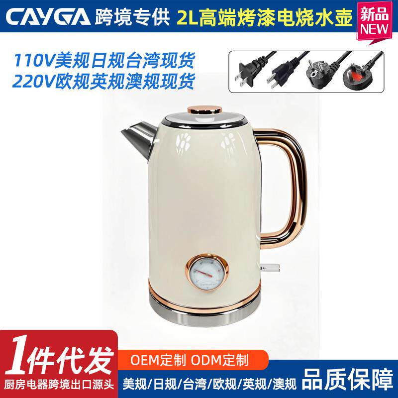 110V电热水壶电加热壶温度显示电加热器可调温烧水壶智能温控
