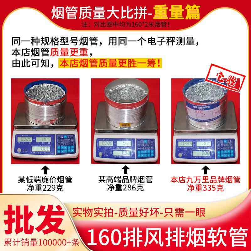 160铝箔排风管厨房抽油烟机排烟管伸缩管止逆阀配件大全烟道软管