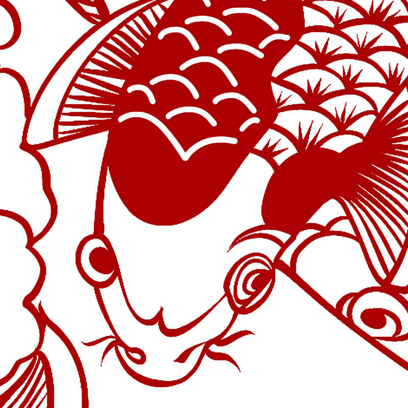 图样梅兰竹菊图案屏底稿中国刻纸黑白手工四条底风打印剪纸鲤鱼