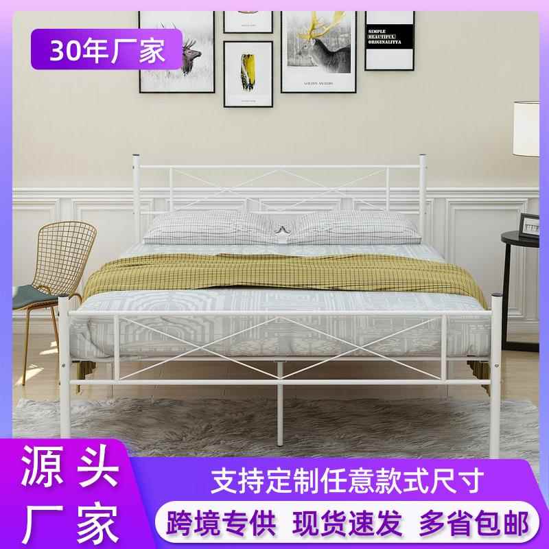 新款热卖北欧民宿酒店公寓铁艺床 单人铁架床 简易1.5米双人铁床
