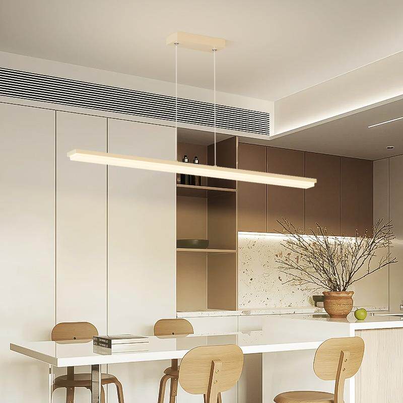 一字餐厅吊灯现代简约几何餐桌灯长条极简家用饭厅茶室吧台led灯