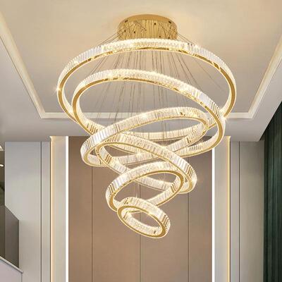 别气墅挑厅吊灯轻奢大楼中空客楼跃559层挑高水晶灯复式楼中空大