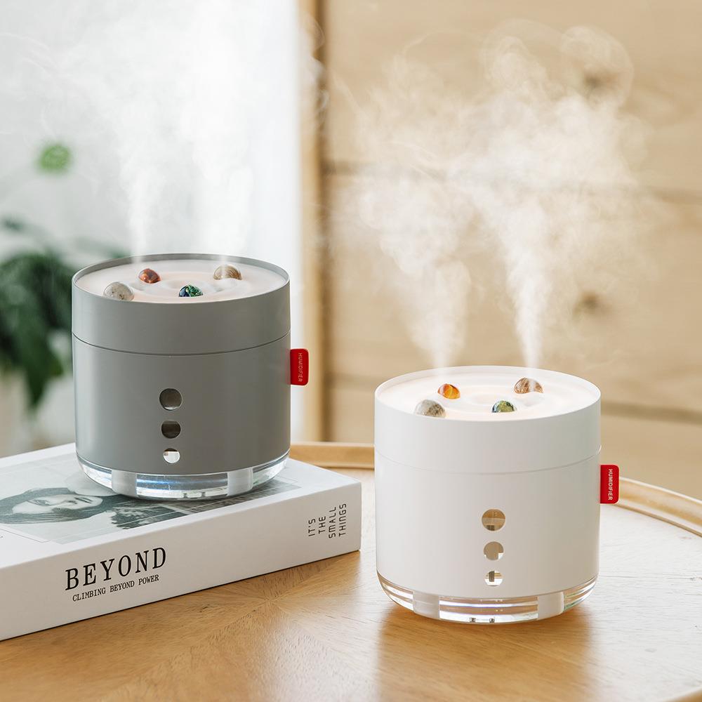 星辰加湿器现货双喷大雾量桌面雪山无线充电小型humidifier