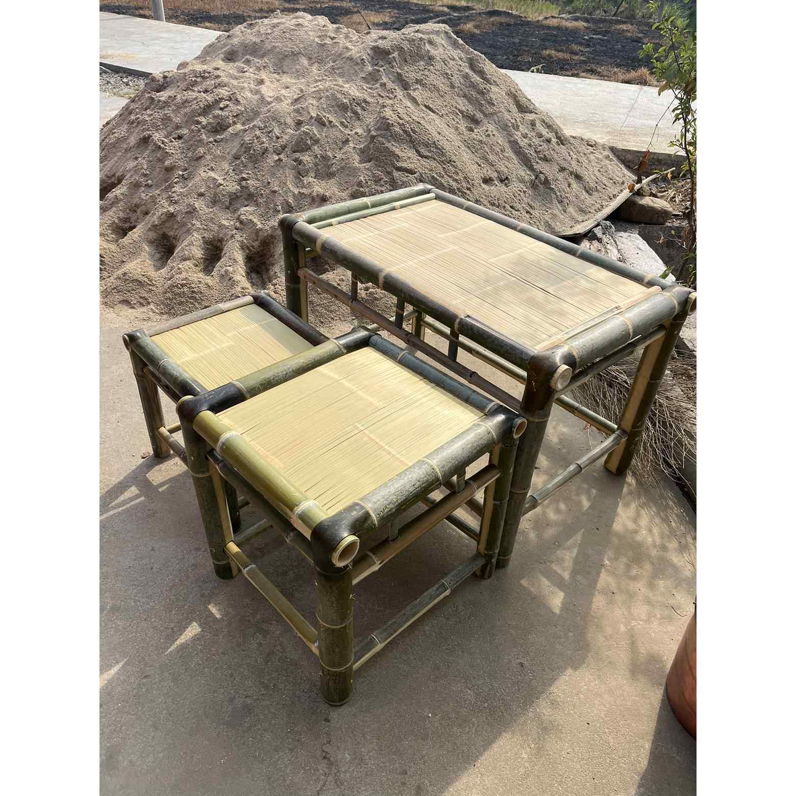 手工制作方桌竹桌竹阳台小桌椅凳子竹家具咖啡桌覆古餐桌南竹制品