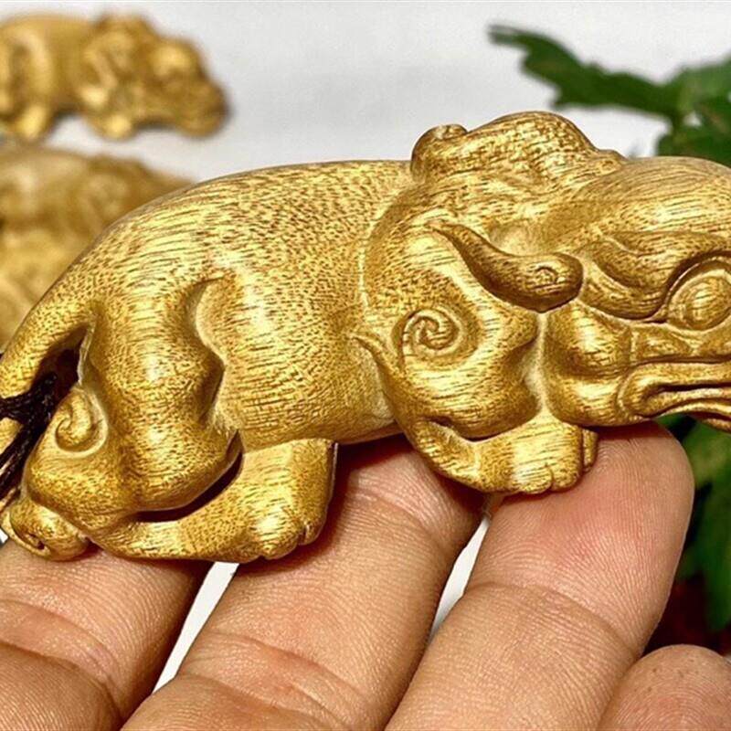 金丝楠木手工木雕瑞兽貔貅手把件男随身把玩件摆件-红木工艺品