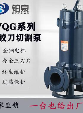 切割泵WQAS铸铁抽化粪池潜污泵农用380V高扬程双铰刀切割式污水泵
