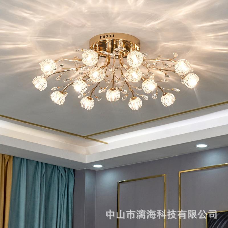 新款轻奢客厅主灯水晶客厅吸顶灯现代简约LED卧室灯餐厅饭厅吊灯