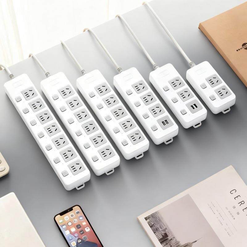 多孔5位独立开关国标排插电源usb插头不带线插线板工程插板自接线