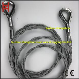 起重牵引钢丝绳索具具909镀锌软编环制索套钢丝绳吊具现压货