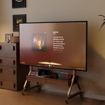 实木可移动电视柜家用小户型客厅现代简约落地储物电视机支架