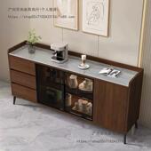 餐边代柜靠家多用岩板现简约实木茶水柜客厅层边ENR柜厨房储墙物