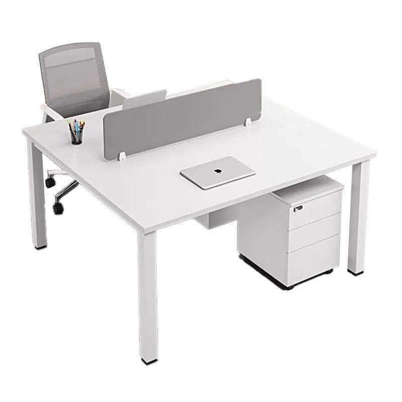 办公桌员工位屏风桌椅组合简约现代白色钢架办公室2四4/6人职员桌