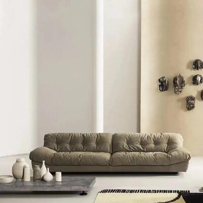 意式极简布艺羽绒bater云朵沙发客厅轻奢小户型直排羽绒填充