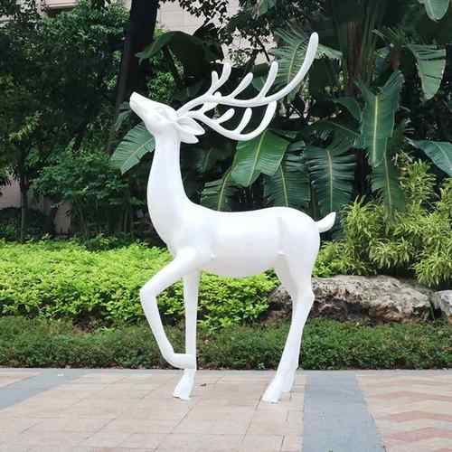 户外抽象仿铜鹿玻璃钢雕塑仿真梅花鹿售楼部园林草坪景观装饰摆件