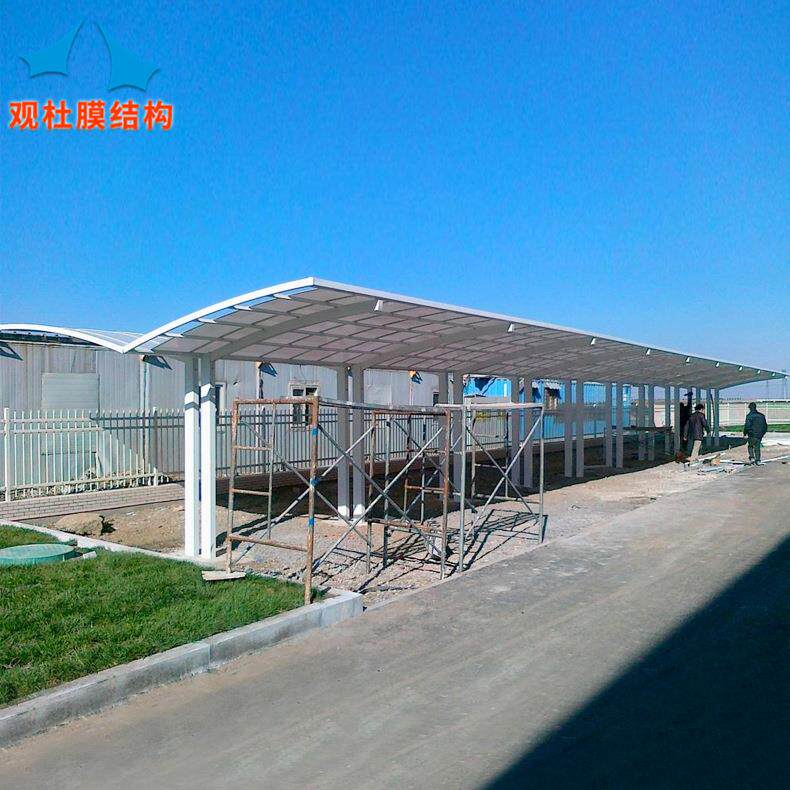 安装别墅铝合金停车棚小区PC耐力板停车篷户外铝合金自行车雨蓬