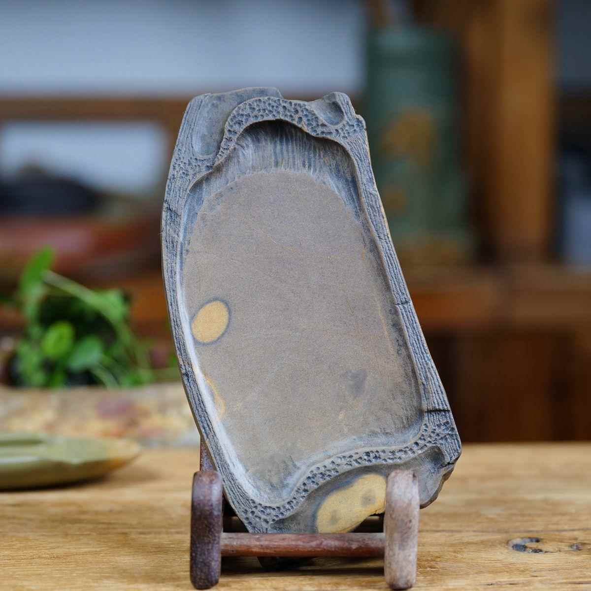 高档砚台 端砚 石文梅花坑 工手简雕 天然眼 初学者墨砚 墨海房四