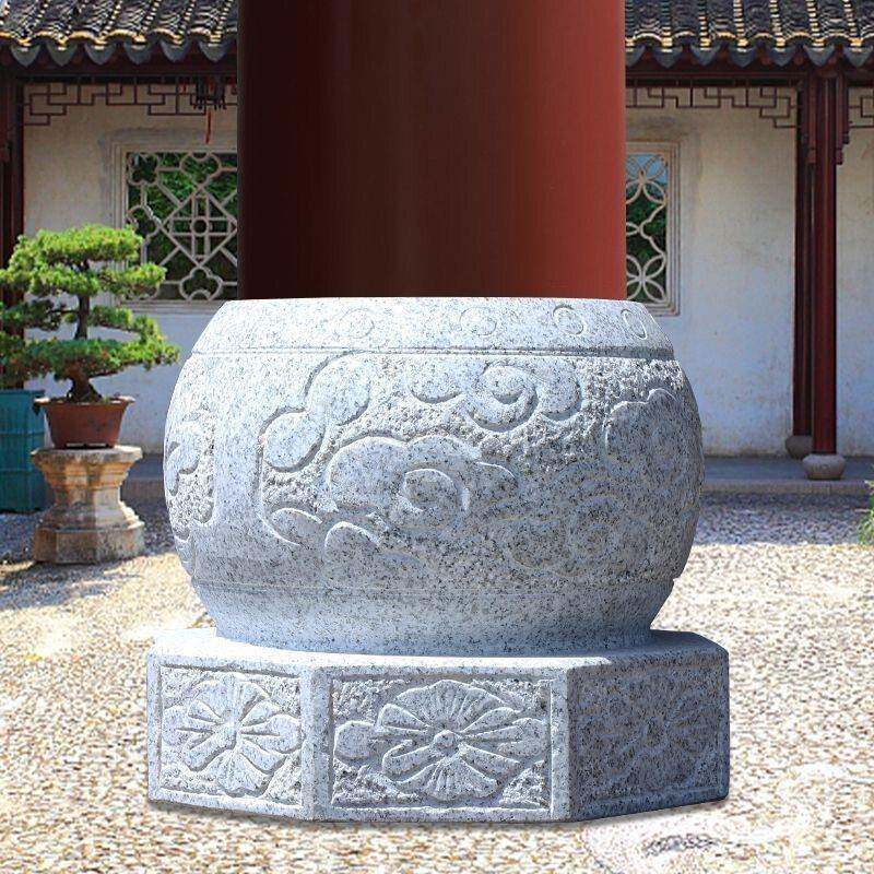 柱墩青石石柱柱子墩子基石实心石雕柱脚花岗岩底座空心庭院石鼓
