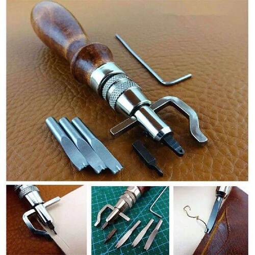 7 Pcs Craft Tools Stitching Groover Skiving Edger Steel